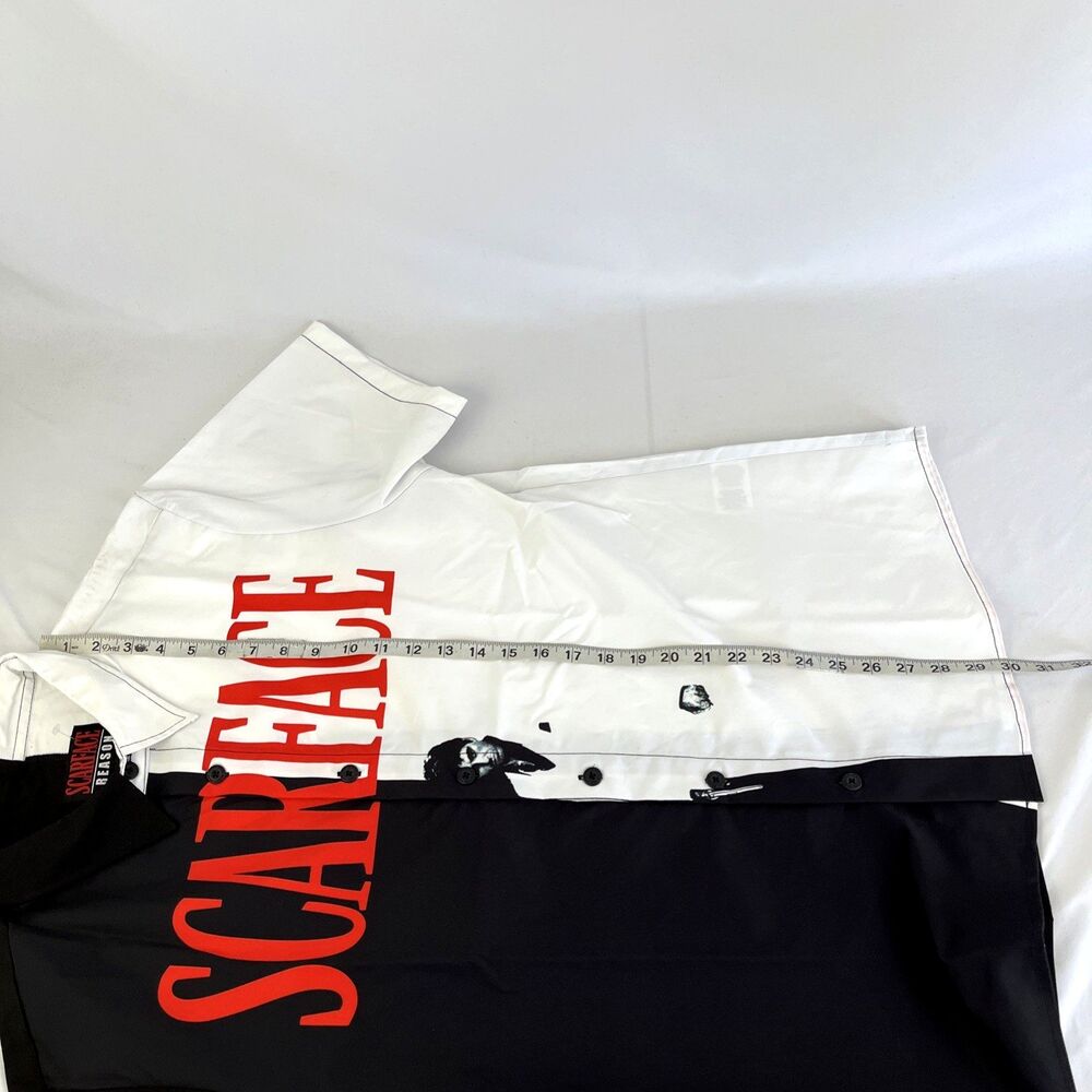 New Mens Reason Scarface AOP Button Up Short Sleeve Shirt Size Medium NWT - Picture 6 of 8